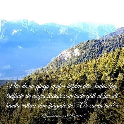 Picture 03 - 1 Samuelsboken 9:11 SV1917 - När de nu gingo uppför höjden där staden - Bible Verse Picture