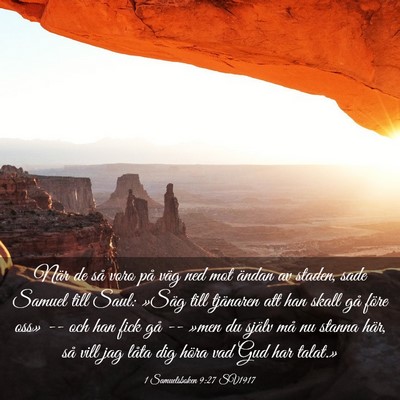 Picture 03 - 1 Samuelsboken 9:27 SV1917 - När de så voro på väg ned mot ändan av - Bible Verse Picture