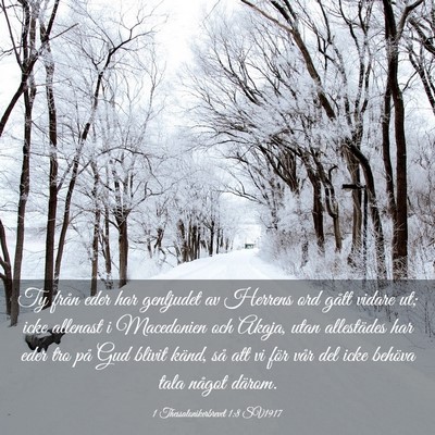Picture 03 - 1 Thessalonikerbrevet 1:8 SV1917 - Ty från eder har genljudet av Herrens ord gått - Bible Verse Picture