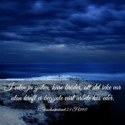Picture 03 - 1 Thessalonikerbrevet 2:1 SV1917 - I veten ju själva, käre bröder, att det icke - Bible Verse Picture