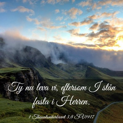 Picture 03 - 1 Thessalonikerbrevet 3:8 SV1917 - Ty nu leva vi, eftersom I stån fasta i - Bible Verse Picture