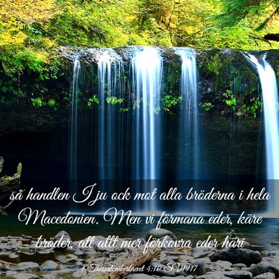 Picture 03 - 1 Thessalonikerbrevet 4:10 SV1917 - så handlen I ju ock mot alla bröderna i hela - Bible Verse Picture