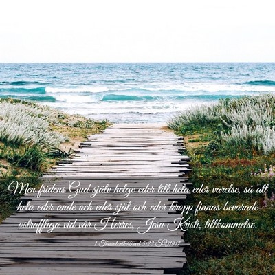 Picture 03 - 1 Thessalonikerbrevet 5:23 SV1917 - Men fridens Gud själv helge eder till hela eder - Bible Verse Picture