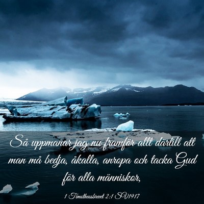 Picture 03 - 1 Timotheosbrevet 2:1 SV1917 - Så uppmanar jag nu framför allt därtill att - Bible Verse Picture