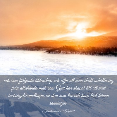 Picture 03 - 1 Timotheosbrevet 4:3 SV1917 - och som förbjuda äktenskap och vilja att man - Bible Verse Picture