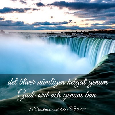 Picture 03 - 1 Timotheosbrevet 4:5 SV1917 - det bliver nämligen helgat genom Guds ord och - Bible Verse Picture