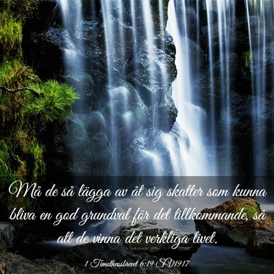 Picture 03 - 1 Timotheosbrevet 6:19 SV1917 - Må de så lägga av åt sig skatter som kunna - Bible Verse Picture