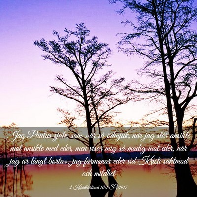 Picture 03 - 2 Korinthierbrevet 10:1 SV1917 - Jag Paulus själv, som »är så ödmjuk, när - Bible Verse Picture