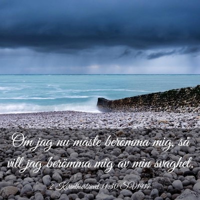 Picture 03 - 2 Korinthierbrevet 11:30 SV1917 - Om jag nu måste berömma mig, så vill jag - Bible Verse Picture