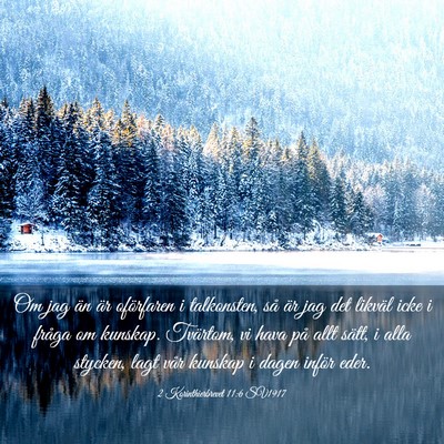Picture 03 - 2 Korinthierbrevet 11:6 SV1917 - Om jag än är oförfaren i talkonsten, så är - Bible Verse Picture