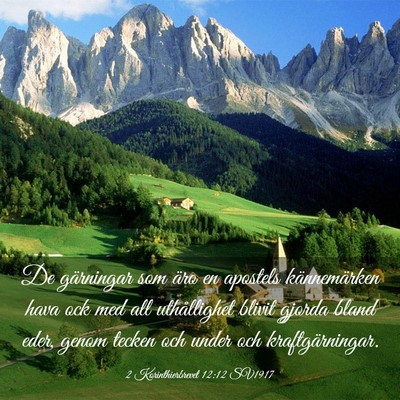 Picture 03 - 2 Korinthierbrevet 12:12 SV1917 - De gärningar som äro en apostels kännemärken - Bible Verse Picture
