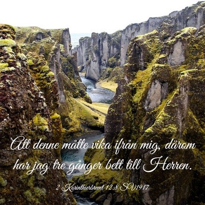 Picture 03 - 2 Korinthierbrevet 12:8 SV1917 - Att denne måtte vika ifrån mig, därom har jag - Bible Verse Picture