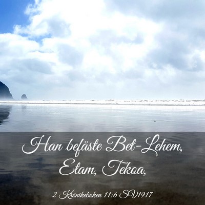 Picture 03 - 2 Krönikeboken 11:6 SV1917 - Han befäste Bet-Lehem, Etam, - Bible Verse Picture