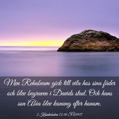 Picture 03 - 2 Krönikeboken 12:16 SV1917 - Men Rehabeam gick till vila hos sina fäder och - Bible Verse Picture