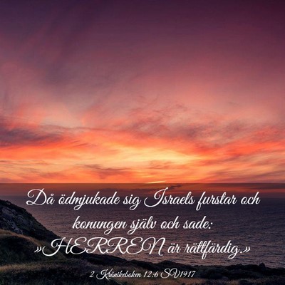 Picture 03 - 2 Krönikeboken 12:6 SV1917 - Då ödmjukade sig Israels furstar och konungen - Bible Verse Picture