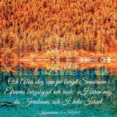 Picture 03 - 2 Krönikeboken 13:4 SV1917 - Och Abia steg upp på berget Semaraim i Efraims - Bible Verse Picture