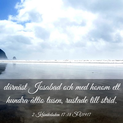 Picture 03 - 2 Krönikeboken 17:18 SV1917 - därnäst Josabad och med honom ett hundra åttio - Bible Verse Picture