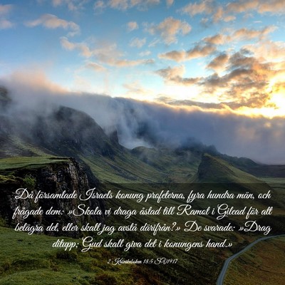 Picture 03 - 2 Krönikeboken 18:5 SV1917 - Då församlade Israels konung profeterna, fyra - Bible Verse Picture
