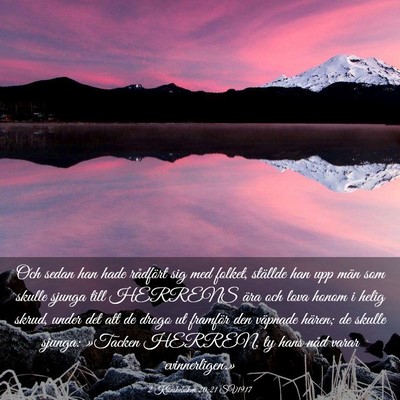 Picture 03 - 2 Krönikeboken 20:21 SV1917 - Och sedan han hade rådfört sig med folket, - Bible Verse Picture