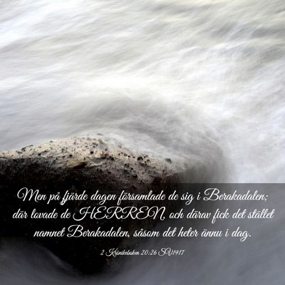 Picture 03 - 2 Krönikeboken 20:26 SV1917 - Men på fjärde dagen församlade de sig i - Bible Verse Picture