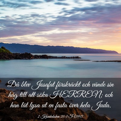 Picture 03 - 2 Krönikeboken 20:3 SV1917 - Då blev Josafat förskräckt och vände sin håg - Bible Verse Picture