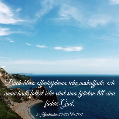 Picture 03 - 2 Krönikeboken 20:33 SV1917 - Dock blevo offerhöjderna icke avskaffade, och - Bible Verse Picture