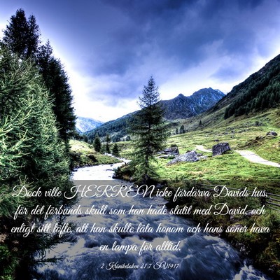 Picture 03 - 2 Krönikeboken 21:7 SV1917 - Dock ville HERREN icke fördärva Davids hus, - Bible Verse Picture