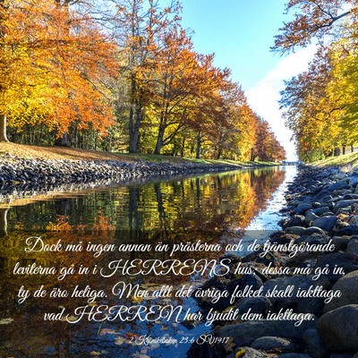 Picture 03 - 2 Krönikeboken 23:6 SV1917 - Dock må ingen annan än prästerna och de - Bible Verse Picture