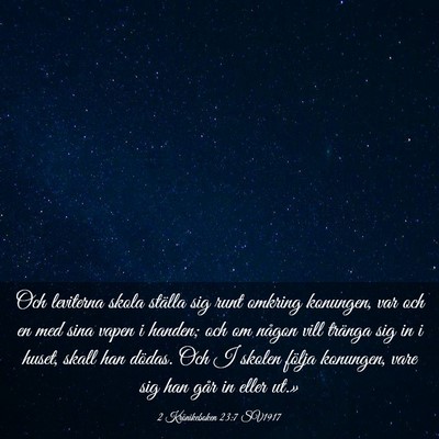 Picture 03 - 2 Krönikeboken 23:7 SV1917 - Och leviterna skola ställa sig runt omkring - Bible Verse Picture