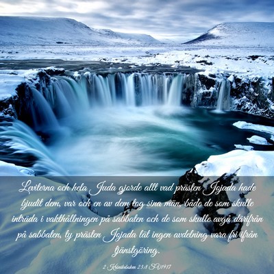 Picture 03 - 2 Krönikeboken 23:8 SV1917 - Leviterna och hela Juda gjorde allt vad prästen - Bible Verse Picture