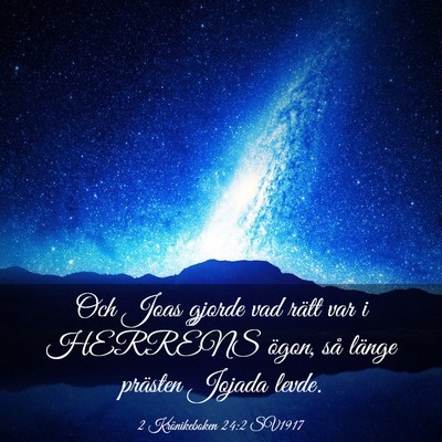 Picture 03 - 2 Krönikeboken 24:2 SV1917 - Och Joas gjorde vad rätt var i HERRENS ögon, - Bible Verse Picture
