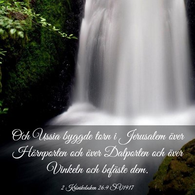Picture 03 - 2 Krönikeboken 26:9 SV1917 - Och Ussia byggde torn i Jerusalem över - Bible Verse Picture