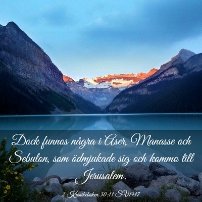 Picture 03 - 2 Krönikeboken 30:11 SV1917 - Dock funnos några i Aser, Manasse och Sebulon, - Bible Verse Picture
