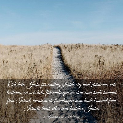 Picture 03 - 2 Krönikeboken 30:25 SV1917 - Och hela Juda församling gladde sig med - Bible Verse Picture