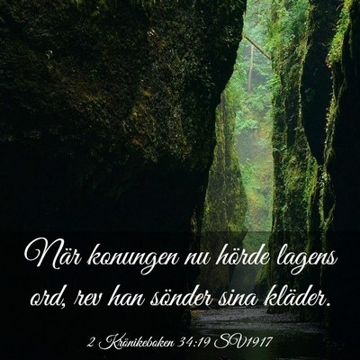 Picture 03 - 2 Krönikeboken 34:19 SV1917 - När konungen nu hörde lagens ord, rev han - Bible Verse Picture
