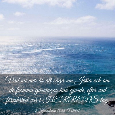 Picture 03 - 2 Krönikeboken 35:26 SV1917 - Vad nu mer är att säga om Josia och om de - Bible Verse Picture