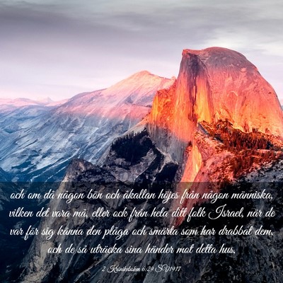 Picture 03 - 2 Krönikeboken 6:29 SV1917 - och om då någon bön och åkallan höjes från - Bible Verse Picture