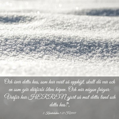 Picture 03 - 2 Krönikeboken 7:21 SV1917 - Och över detta hus, som har varit så upphöjt, - Bible Verse Picture