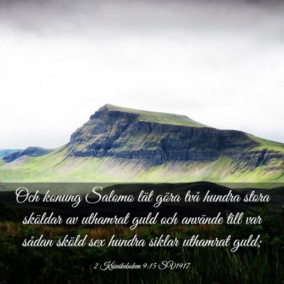 Picture 03 - 2 Krönikeboken 9:15 SV1917 - Och konung Salomo lät göra två hundra stora - Bible Verse Picture