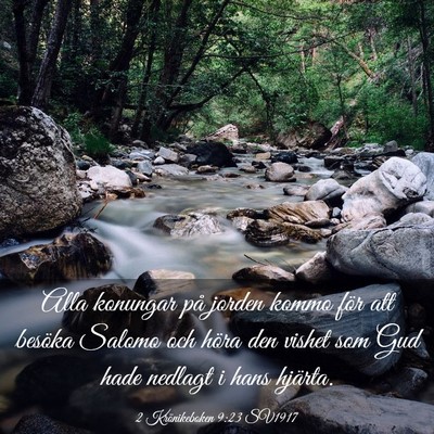 Picture 03 - 2 Krönikeboken 9:23 SV1917 - Alla konungar på jorden kommo för att besöka - Bible Verse Picture