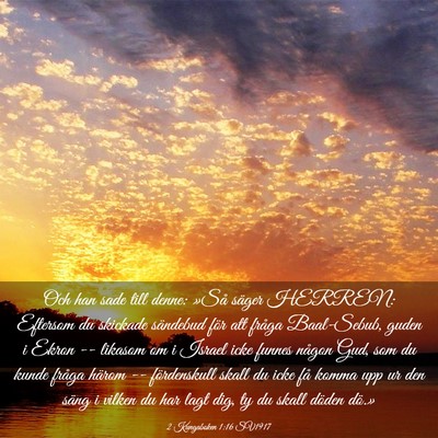 Picture 03 - 2 Kungaboken 1:16 SV1917 - Och han sade till denne: »Så säger HERREN: - Bible Verse Picture
