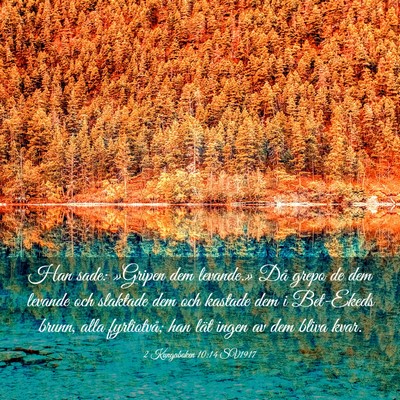 Picture 03 - 2 Kungaboken 10:14 SV1917 - Han sade: »Gripen dem levande.» Då grepo de - Bible Verse Picture