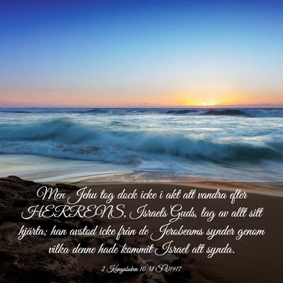 Picture 03 - 2 Kungaboken 10:31 SV1917 - Men Jehu tog dock icke i akt att vandra efter - Bible Verse Picture