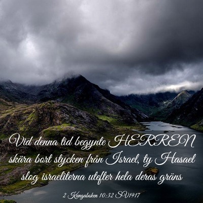Picture 03 - 2 Kungaboken 10:32 SV1917 - Vid denna tid begynte HERREN skära bort stycken - Bible Verse Picture