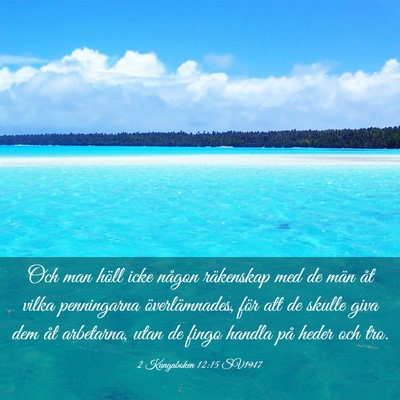 Picture 03 - 2 Kungaboken 12:15 SV1917 - Och man höll icke någon räkenskap med de män - Bible Verse Picture