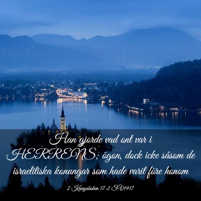 Picture 03 - 2 Kungaboken 17:2 SV1917 - Han gjorde vad ont var i HERRENS; ögon, dock - Bible Verse Picture