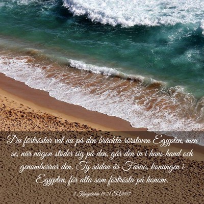 Picture 03 - 2 Kungaboken 18:21 SV1917 - Du förtröstar val nu på den bräckta - Bible Verse Picture