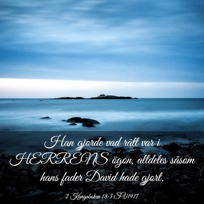 Picture 03 - 2 Kungaboken 18:3 SV1917 - Han gjorde vad rätt var i HERRENS ögon, - Bible Verse Picture