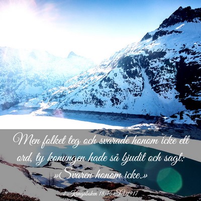 Picture 03 - 2 Kungaboken 18:36 SV1917 - Men folket teg och svarade honom icke ett ord, ty - Bible Verse Picture