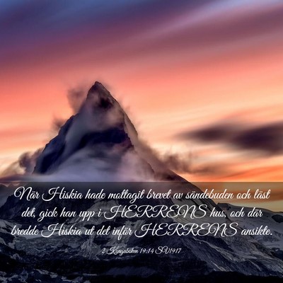 Picture 03 - 2 Kungaboken 19:14 SV1917 - När Hiskia hade mottagit brevet av sändebuden - Bible Verse Picture